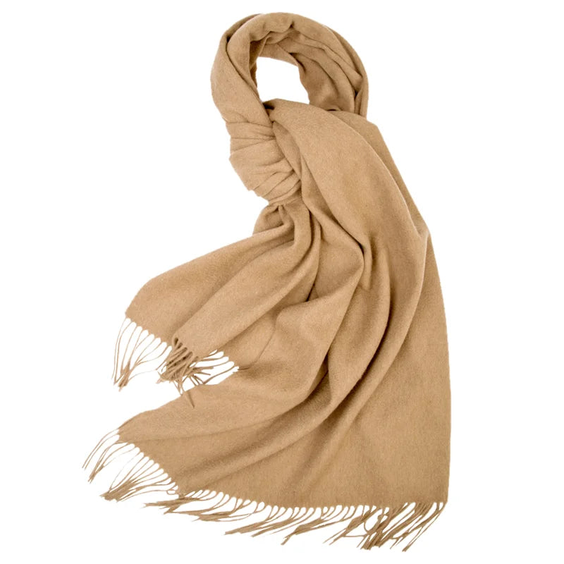 a tan scarf on a white background