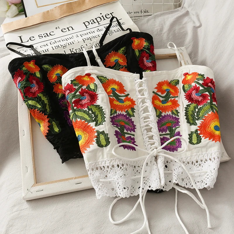 a pair of bras with colorful flowers on them