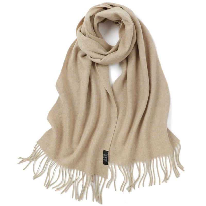 a beige scarf on a white background