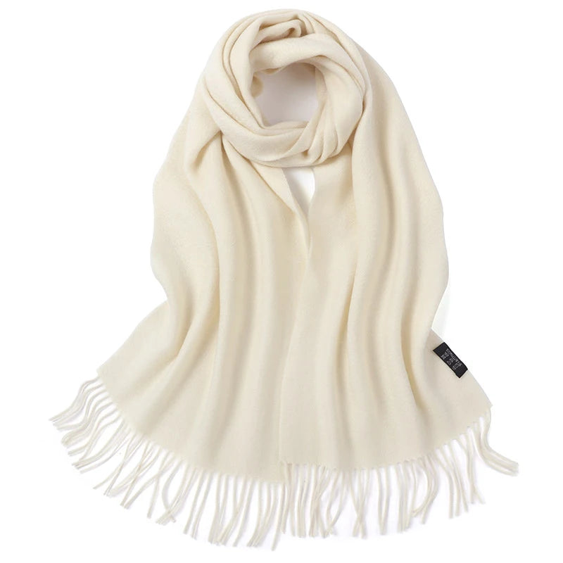 a white scarf with fringes on a white background