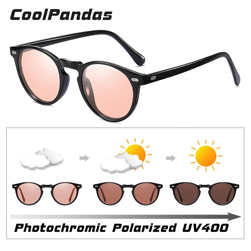 a pair of sunglasses with a sun and clouds on them