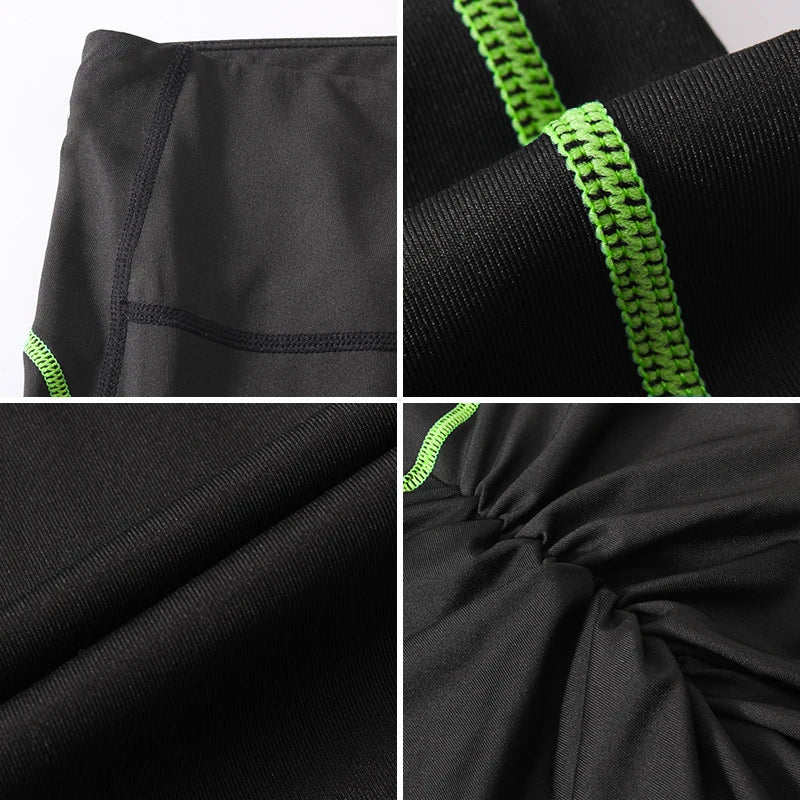 a close up of a black and green fabric