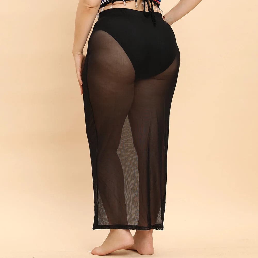 See Through Mesh Cover Up Skirt