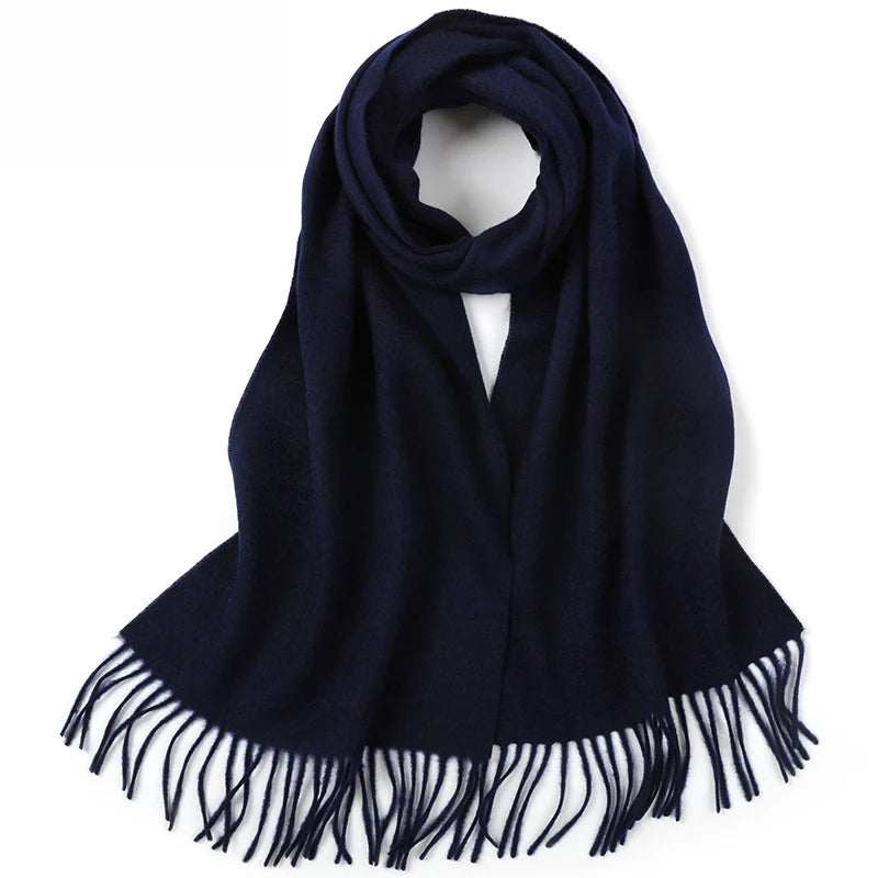 a black scarf with fringes on a white background