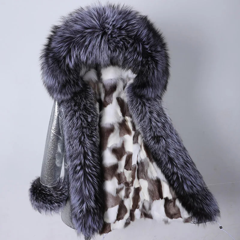 a fur coat with a fur lining on it