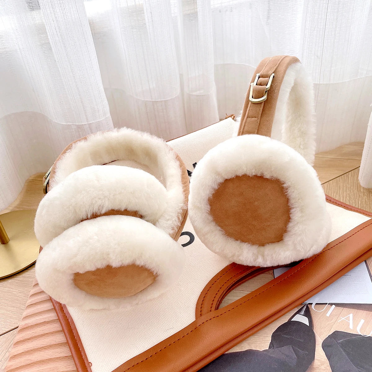 a pair of slippers sitting on top of a tray