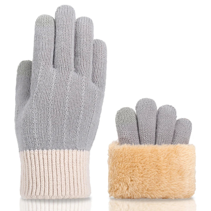 a pair of gray and white gloves on a white background