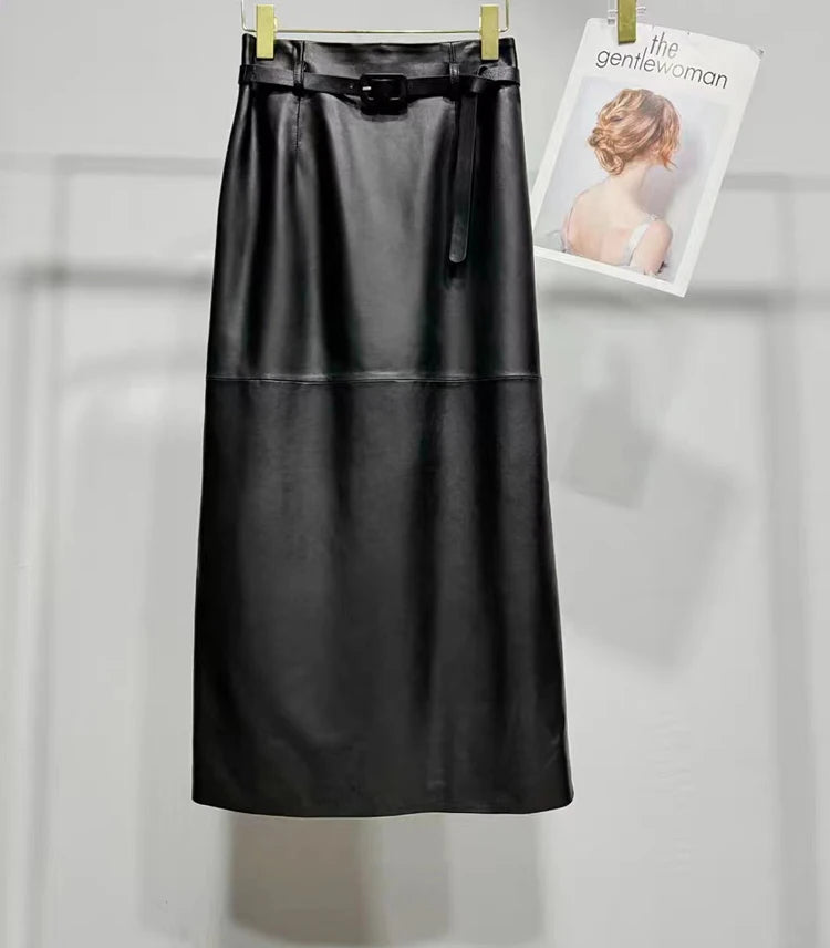 a black leather skirt hanging on a clothes line