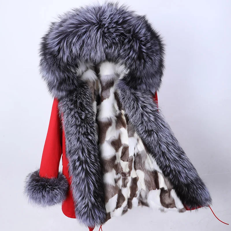 a woman's coat with a fur collar