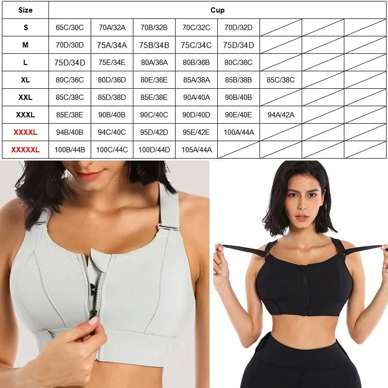 a woman wearing a sports bra top with measurements