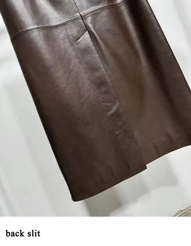 a brown leather skirt hanging on a clothes line