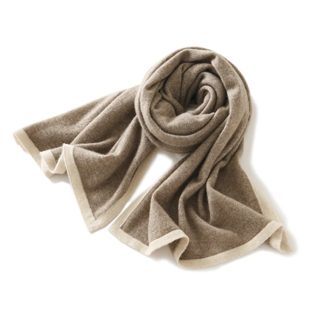 a beige scarf on a white background