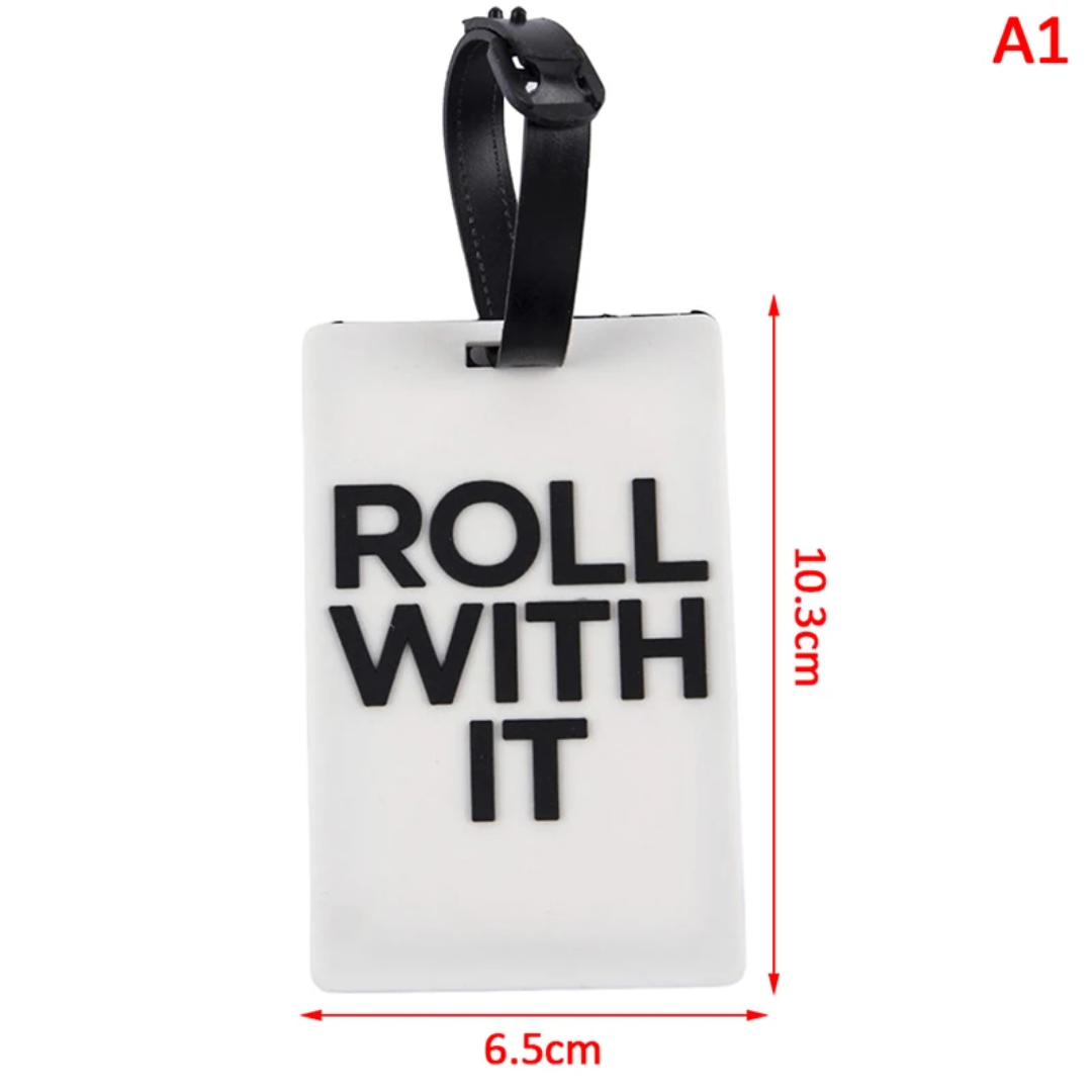 Étiquette de bagage créative en silicone – Motif géométrique – Légère et durable – 10,5 x 6,5 cm