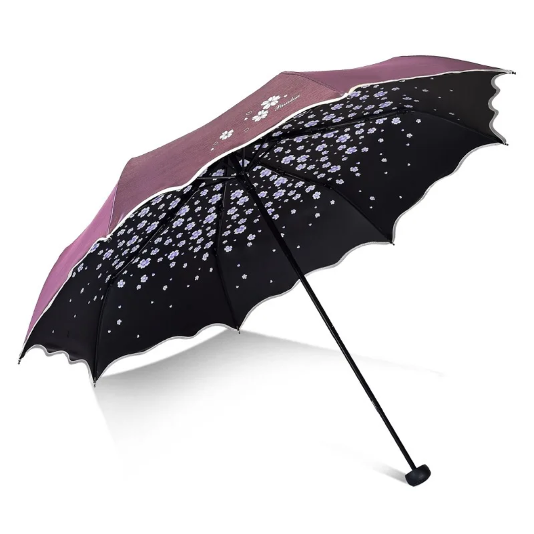 Flower Umbrella for Women - UV Protection, Waterproof Fabric, 55-61cm Radius