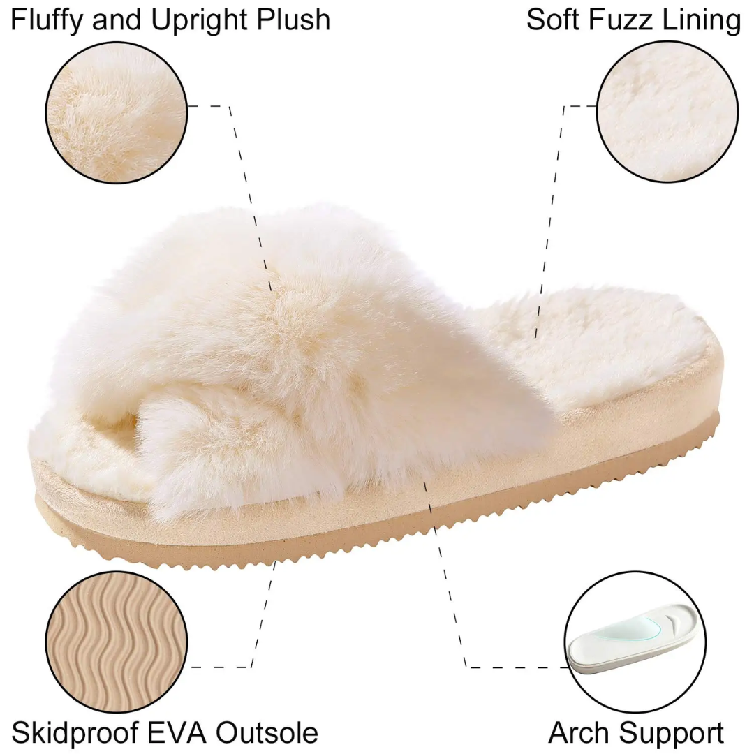 a picture of a pair of slippers with different features