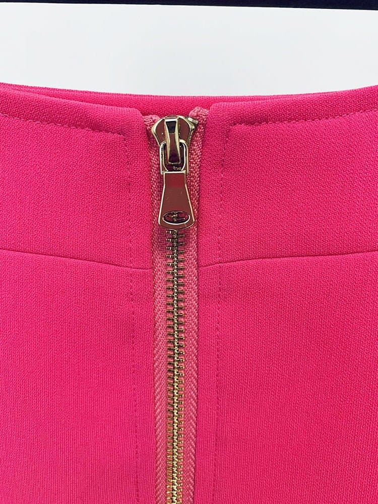 2022 Fashion Designer Hot Pink Mini Skirt - Wandering Woman