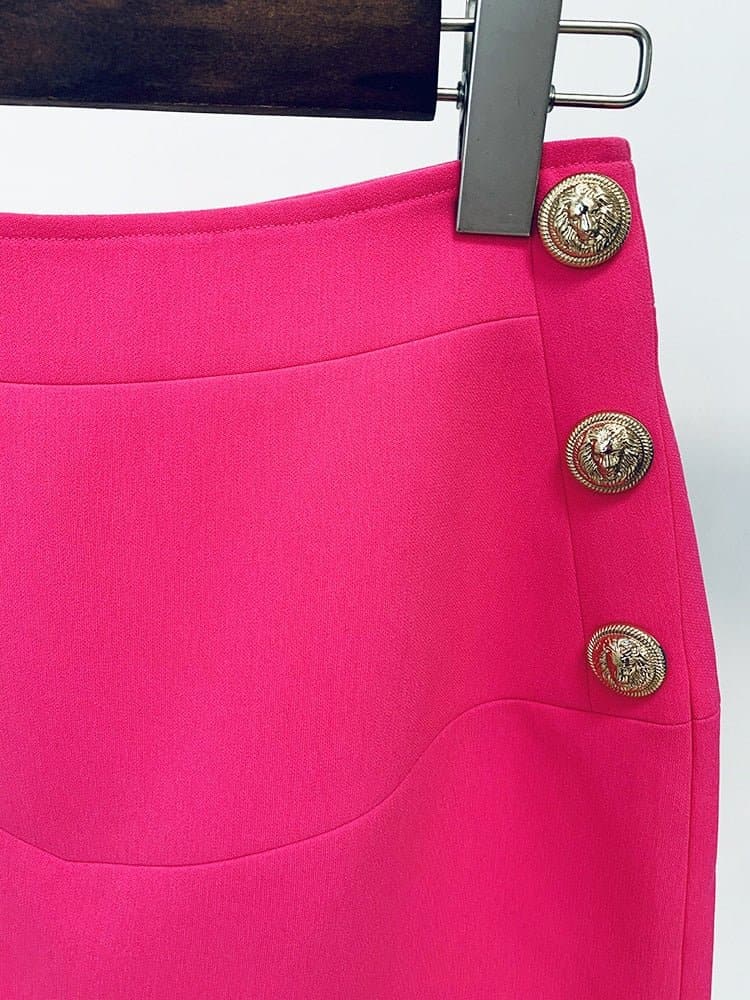 2022 Fashion Designer Hot Pink Mini Skirt - Wandering Woman
