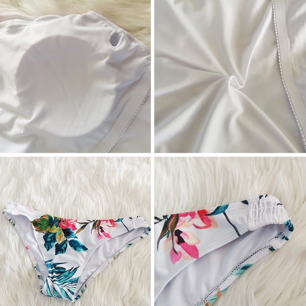 2022 Long Sleeve Swimsuit Floral Print Bikini - Wandering Woman