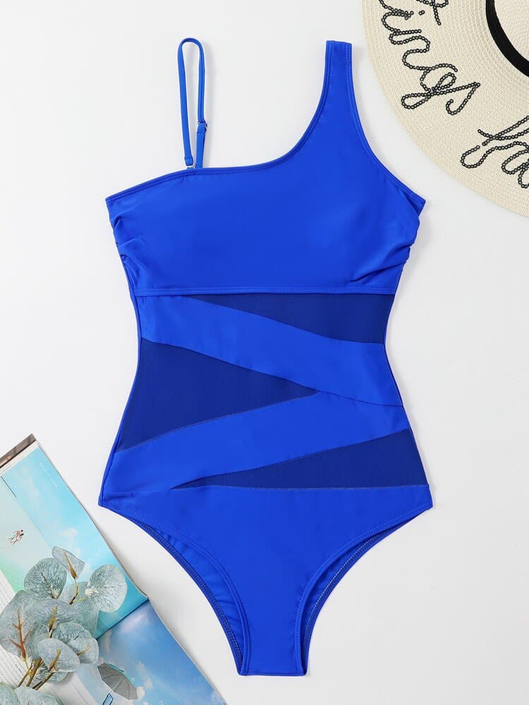 2022 Sexy Mesh Patchwork One Piece Swimsuit - Wandering Woman