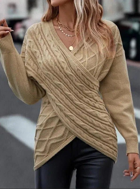 2023 V-neck Knitted Sweater - Wandering Woman