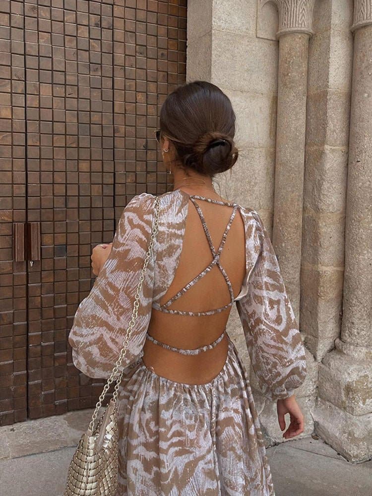 Backless Boho Maxi Dress - Wandering Woman