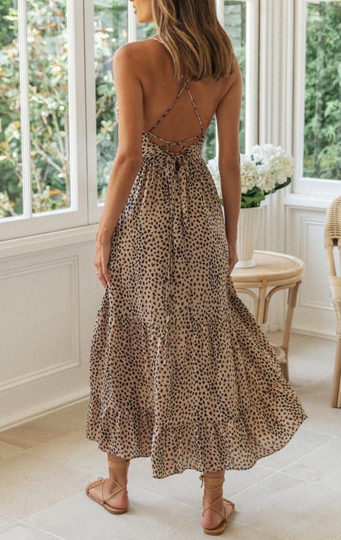 Backless Lace Up Summer Dress - Wandering Woman