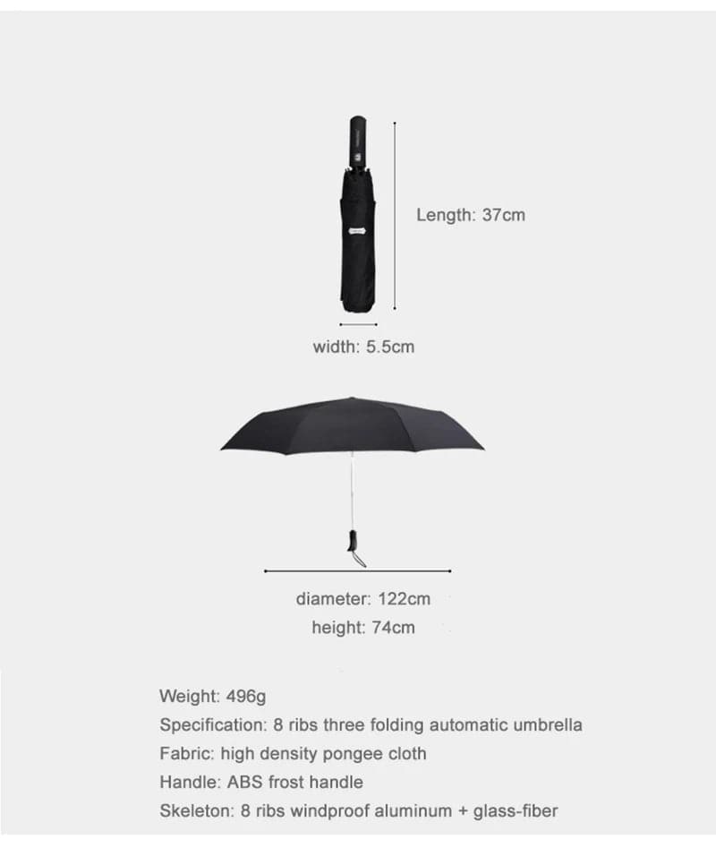 Big 122cm Windproof Umbrella with Automatic Open/Close - Wandering Woman