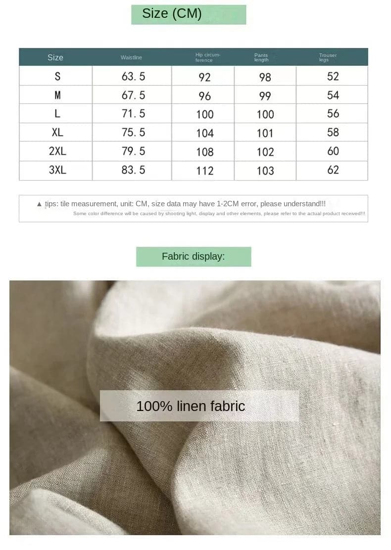 Breathable Linen Pants for Women - Comfortable High Waist Straight Fit - Ideal for Spring/Summer - Wandering Woman