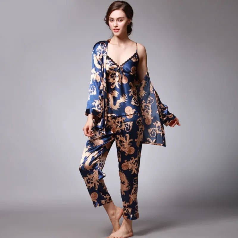 Cami Nightwear with Robe and Pant - Wandering Woman