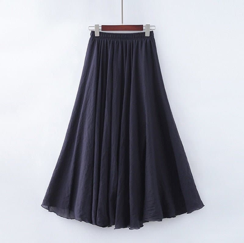 Casual Cotton Boho Maxi Skirt - Wandering Woman
