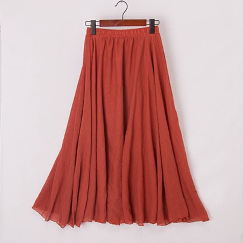 Casual Cotton Boho Maxi Skirt - Wandering Woman