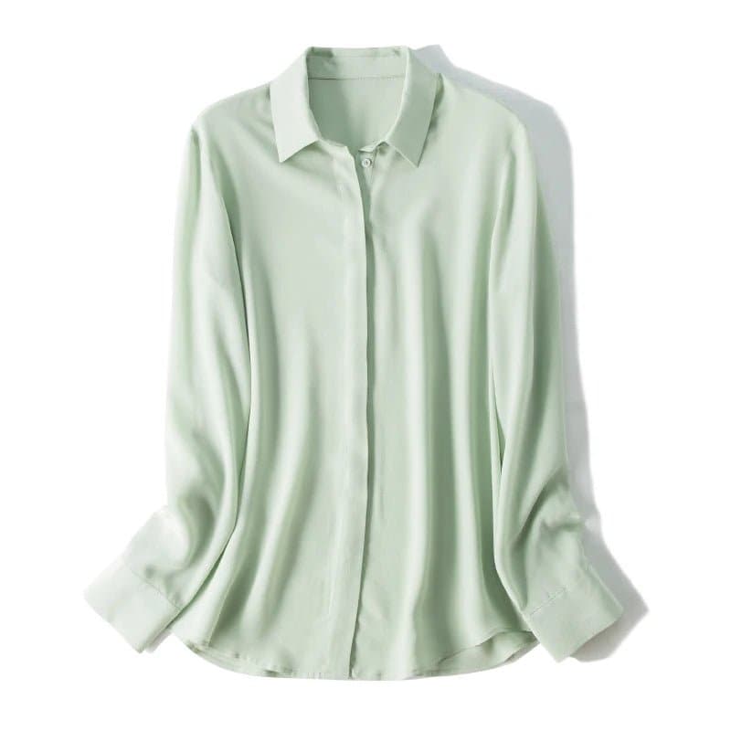 Chic Mulberry Silk Blouses - Wandering Woman