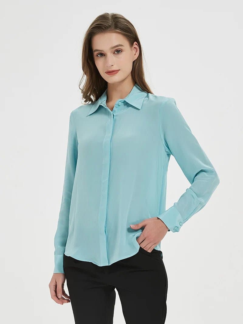 Chic Mulberry Silk Blouses - Wandering Woman