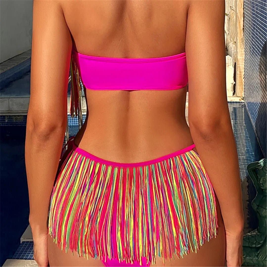 Colorful Fringe Bikini - Wandering Woman