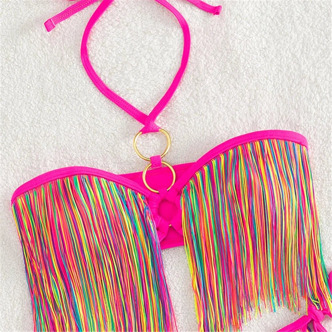 Colorful Fringe Bikini - Wandering Woman