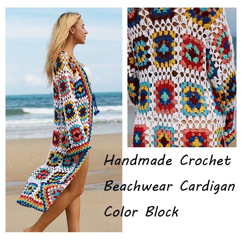 Colourful Crochet Beachwear Cover Up - Wandering Woman