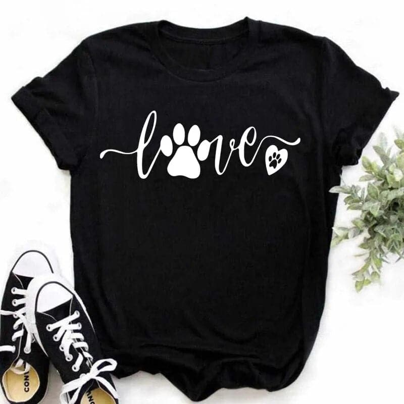 Dog Funny Paws Print Tshirt - Wandering Woman