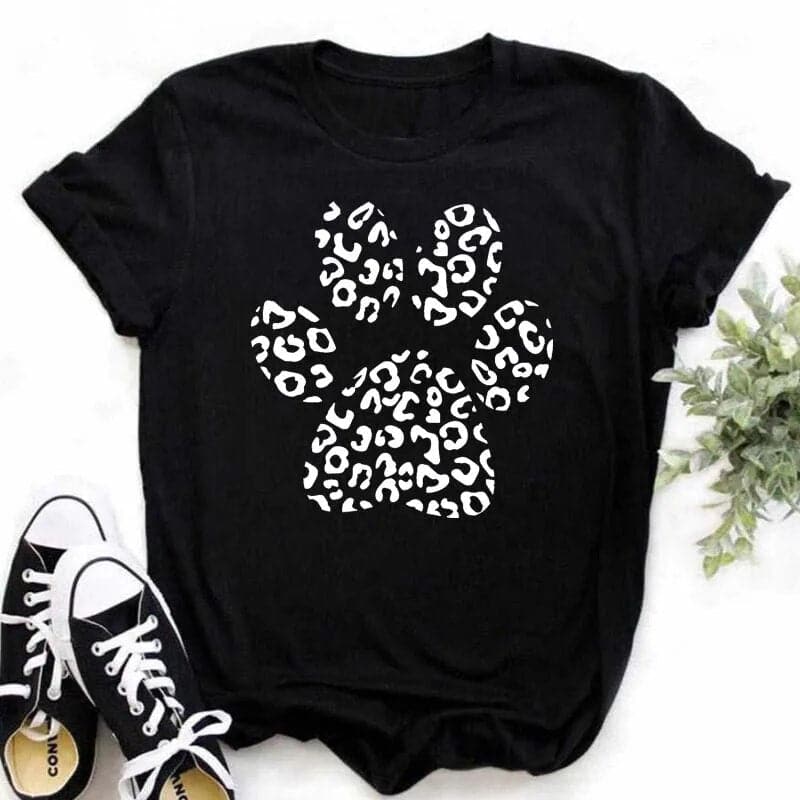 Dog Funny Paws Print Tshirt - Wandering Woman