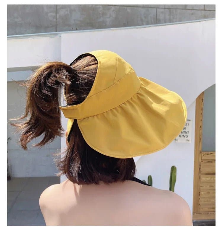 Double-Layer Foldable Sunshade Hat for Beach, Sun Protection - La MaxPa - Wandering Woman