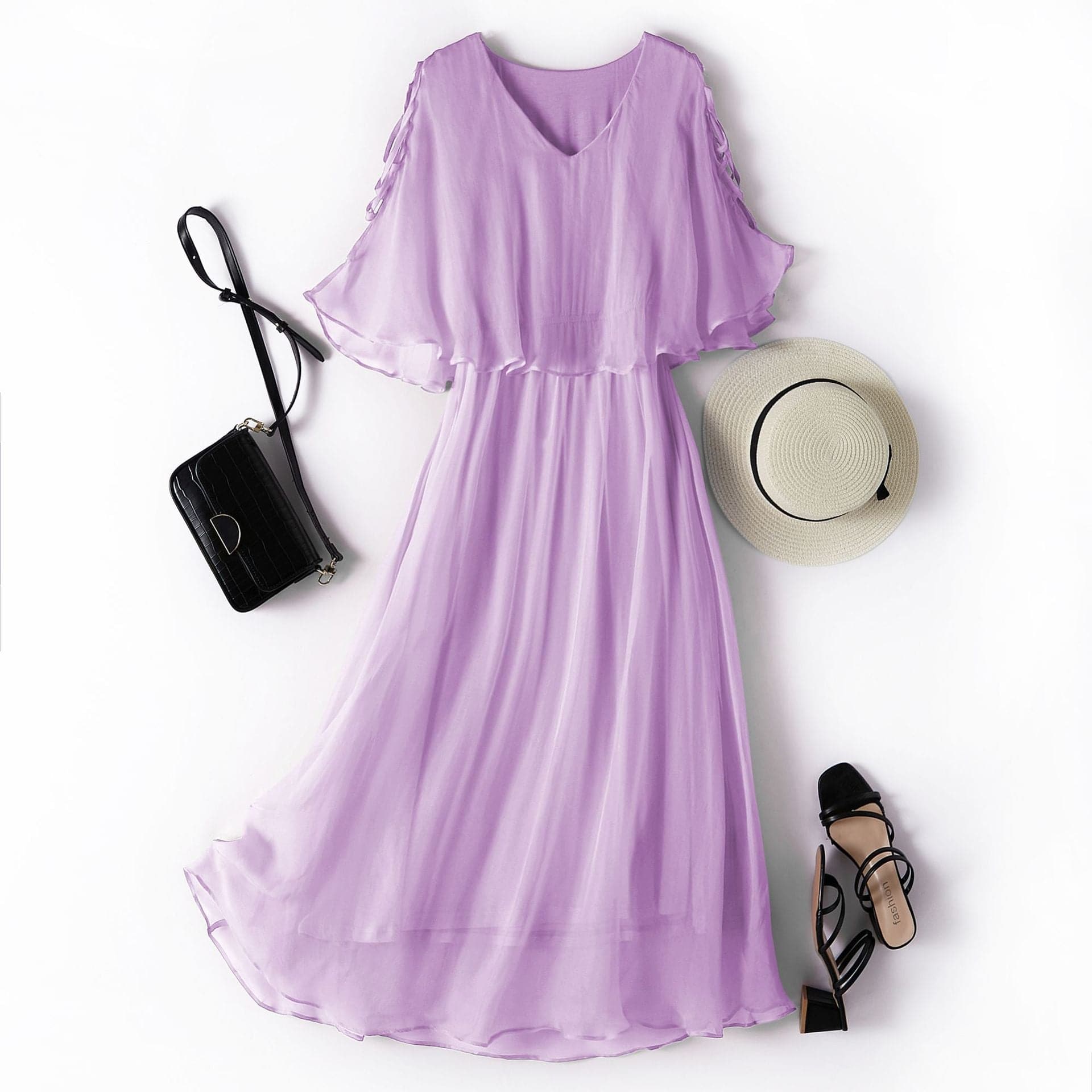 Elegant Mulberry Silk Dress - Wandering Woman