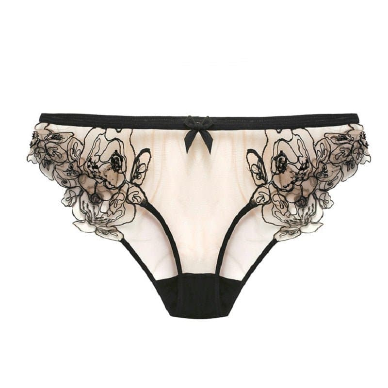 Embroidered Bra and Pantie Set - Wandering Woman