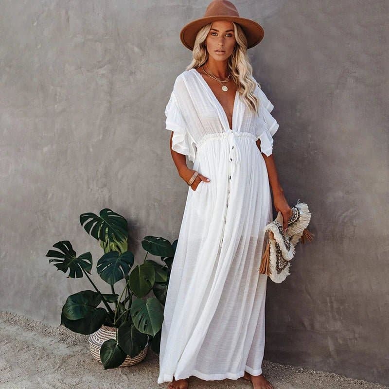 Embroidery Beach Cover-up in Bohemian Style - LORYLEI - Wandering Woman