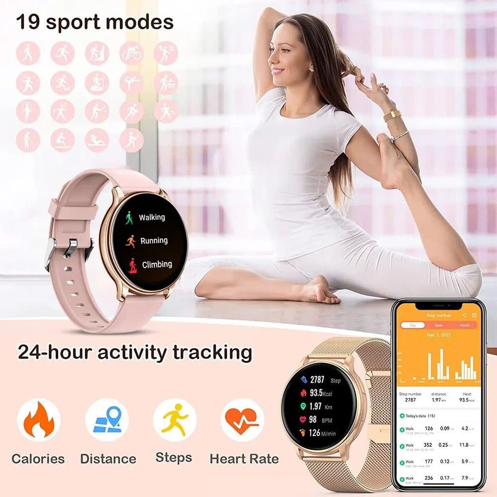 Fitness Tracker Smartwatch with Heart Rate Monitor, Sleep Tracker, and Blood Pressure Monitor - Wandering Woman