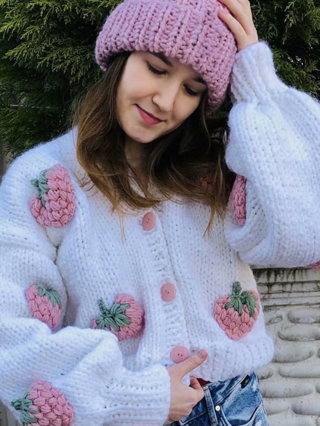 Floral Knitted Warm Loose Sweater - Wandering Woman