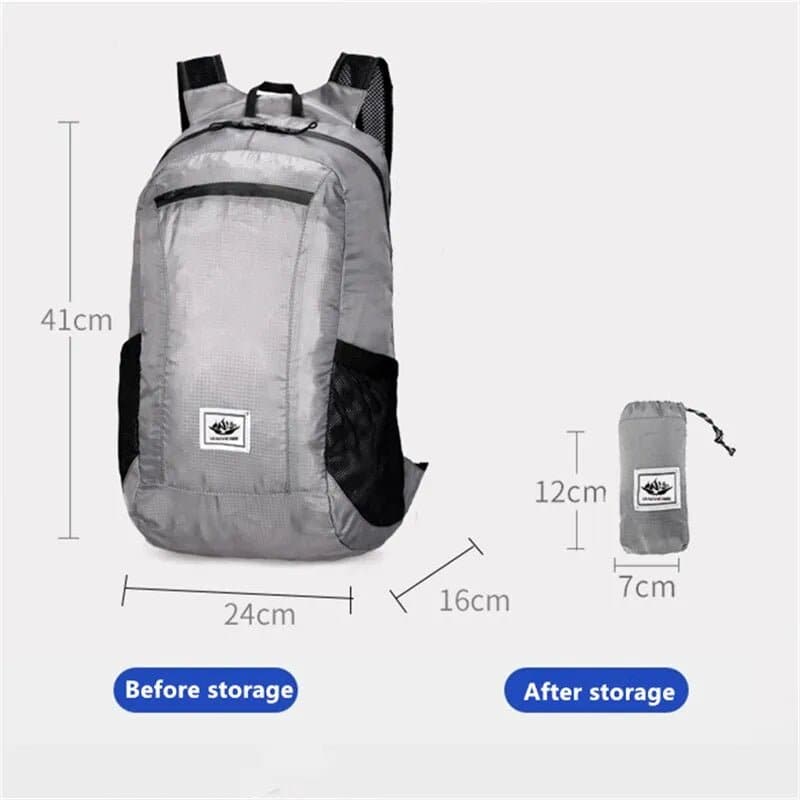 Folding Ultralight Backpack - Lightweight Backpack with Rain Cover and External Frame - Wandering Woman