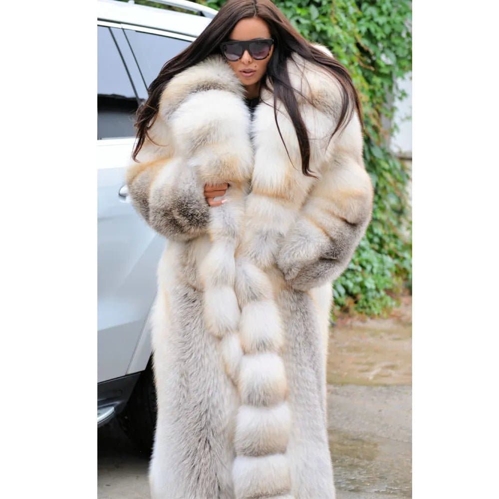 Fox Fur Coat With Hood - Wandering Woman