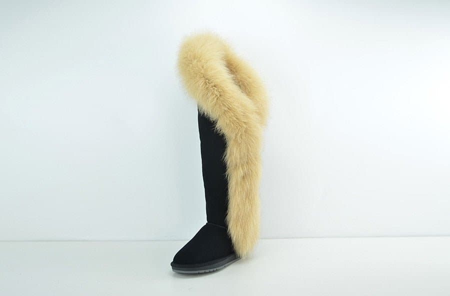 Fox Fur Winter Snow Boots - Wandering Woman