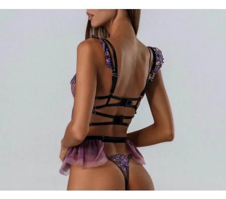 French Lace Bra Garter Thong Sets - Wandering Woman