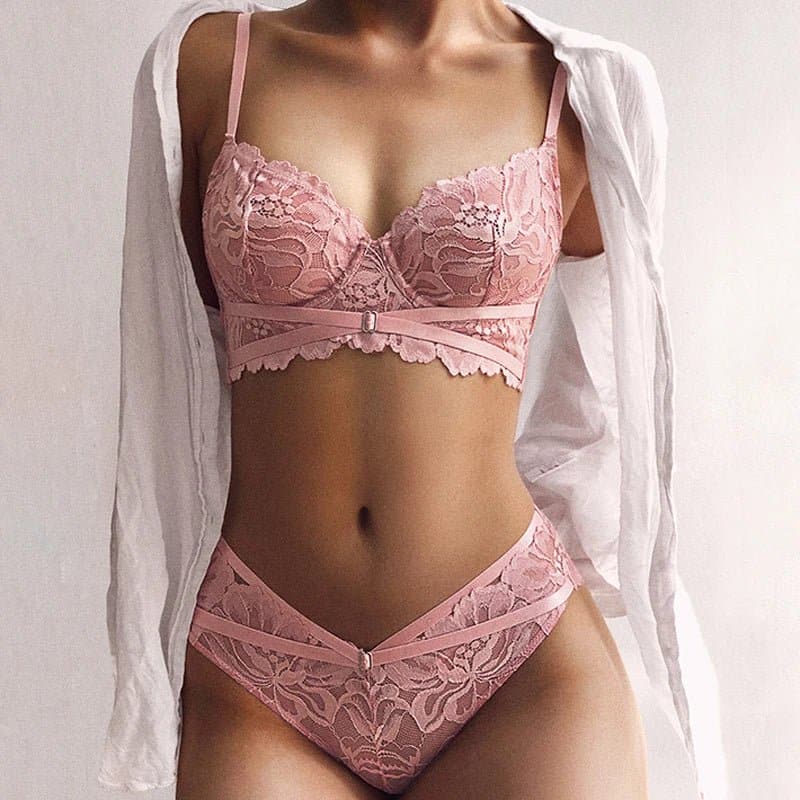 French Lace Embroidered Bra Set - Wandering Woman