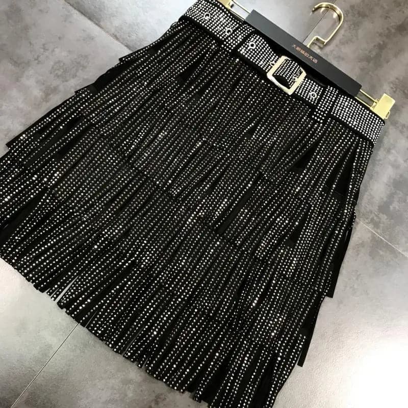 Fringed Skirts and Tops Delight A-Line Skirt: Trendy Multi-Layer Design - Wandering Woman